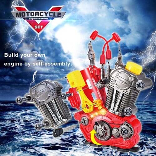 Electronic diy assembly Engine overhaul Play Set Take Apart Kit with Lights and Sounds Educational toys for kids gift