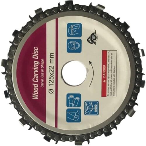 New Wood Carving Disk 5 In Grinder Disc Chain Woodworking Saw Blade Cutting Blade Wood Slotted Saw Blade For 125mm Angle Grinder