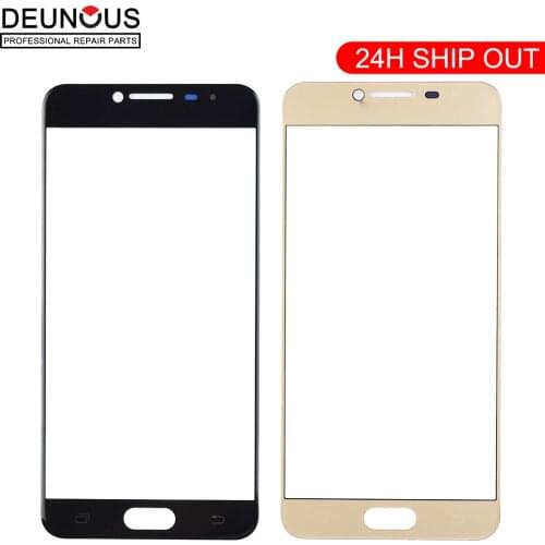 New For Samsung Galaxy C5 C5000 C7 C7000 C9 Pro C9000 Touch Screen Panel Front Outer Glass Lens Black White Gold
