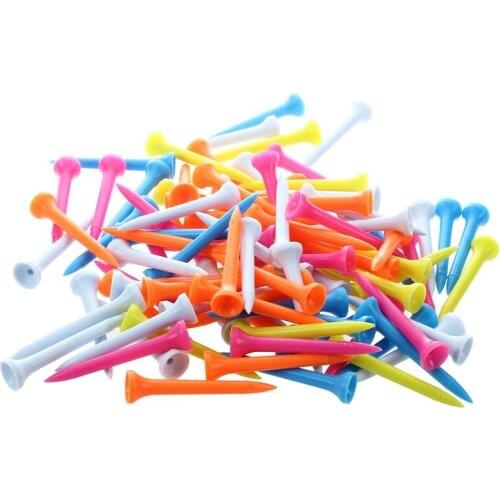 New-100 pcs Golf Tees 54 mm Plastic Mixed Color
