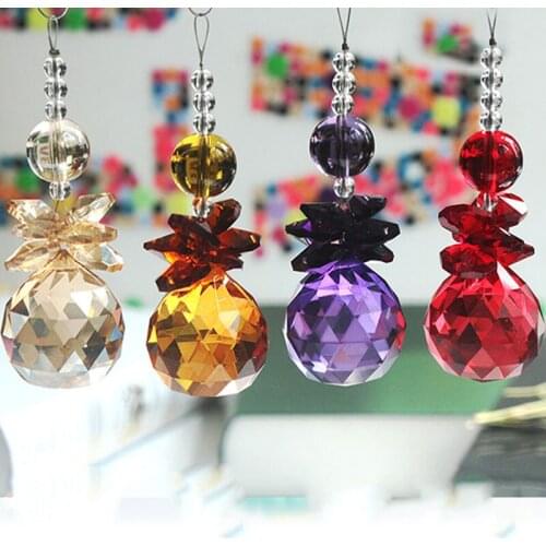1PCS Hanging Crystal Ball Suncatcher Prisms Rainbow Pendants Colorful Octagonal Beads Decorative Wedding Garden Decoration Gifts