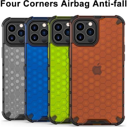 Airbag Shockproof Armor Case for iPhone 12 Mini 11 Pro Max Honeycomb Back Cover for iPhone SE 2020 Xs Max XR X 8 7 6 6s Plus
