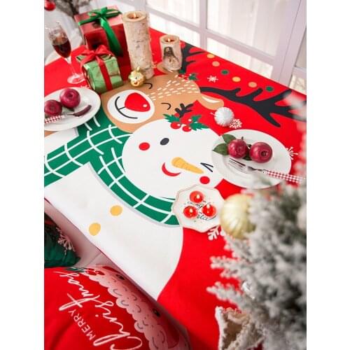 Christmas holiday decorative tablecloth waterproof thicken tea table cloth round square rectangle table cover