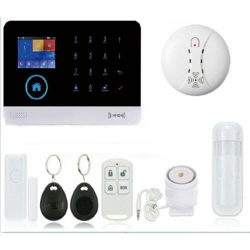 SAFEARMED G6 wireless zones app control GSM alarm system with touch screen TFT color display home alarm system PIR Motion Senson