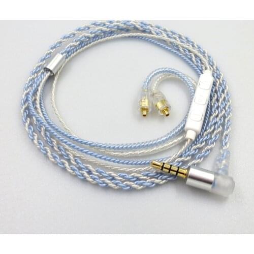 ZSFS Blue/silver mixed Earphone Upgrade Cable 5N 4 shares MMCX connector for Shure SE846 SE535 SE315 SE215 UE900 W80 Earphone