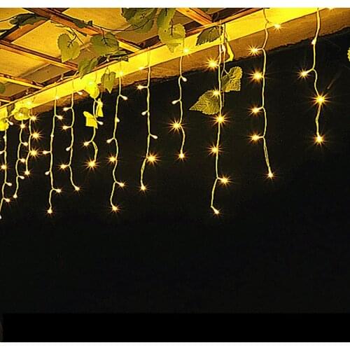 5M LED Curtain Icicle Garland Droop 0.4m 0.5m 0.6m LED Christmas String Lights for Outdoor Holiday Wedding Party Decoration Lamp