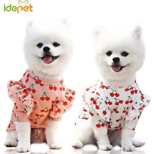 Cherry Pet Clothes Dog Shirt for Chihuahua French Bulldog Coat Sweet Cat Sweater for Small Dogs Jacket Spring Autumn Hoody 35