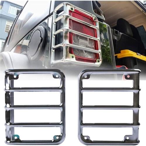 Car Tail Light Cover Guard Offrod Protective for Jeep Wrangler JK 07-17 Auto Rear Brake Lamp Hood Car Chrome Styling Accessories