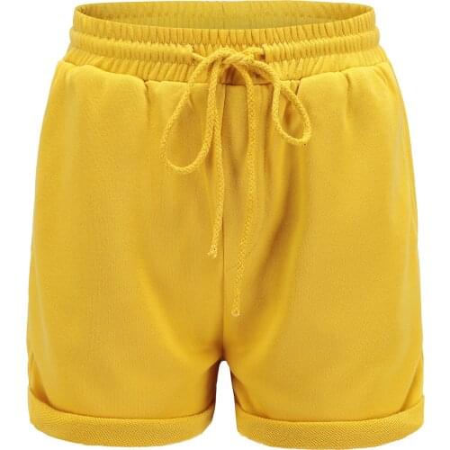 Women Solid Color Shorts with Pockets, Loose Fit Drawstring Waist Short Pants for Summer