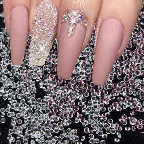 1000pcs Nail Art Micro Diamond Crystal Sand Nail Jewelry Diamond 1.2 mm Micro Diamond Nail Art Rhinestone DIY Nail Accessories