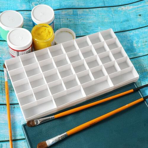 12/21/24/36 Grids Painting Box Square Pigment Holder Tray Plastic Watercolor Mixing Case with Lid Storage Painting Container