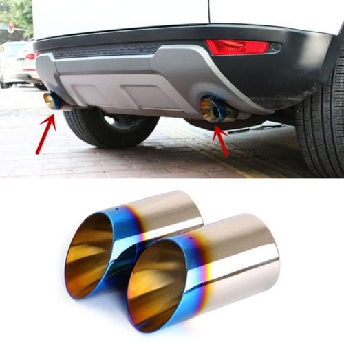 2pcs Blue Tail Tthroat Exhaust Pipe For Land Rover Discovery Sport 2015