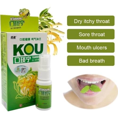 20ML Honeysuckle Oral Spray Prevents Oral Ulcers/Swelling Painful Gums/Dry And Sore Throat Can Remove Bad Mouth Odor And Refresh