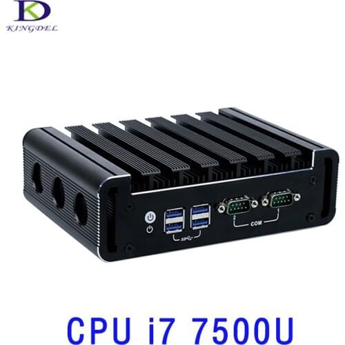 2COM i7 Industril PC Intel Core i7 7500U KabyLake Fanless Mini PC HD Graphics620 Wifi 3G 4G HTPC HDMI DP 8G/16G DDR4 Windows 10