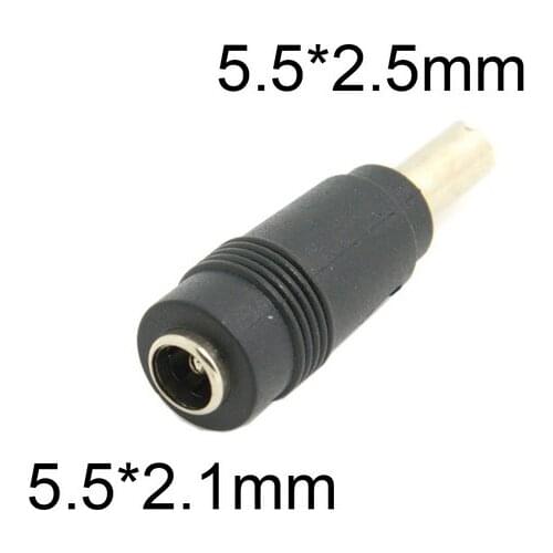 5.5 2.5 mm DC Power 5.5 x 2.5mm Male Plug to 5.5 2.1 mm DC 5.5 x 2.1mm Female Jack Adapter Connector