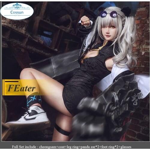 Anime! Arknights FEater Little Panda Game Suit Cheongsam Lovely Dress Uniform Cosplay Costume Halloween Party Outfit Women NEW