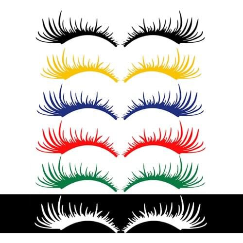 Artudatech Car Headlight Eyelash Sticker Eyebrow Decal for Porsche Volkswagen Beetle Black Car Accessories
