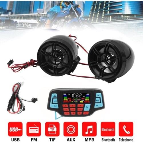VODOOL Motorcycle MP3 Speakers Motor Handlebar Audio System USB TF Bluetooth FM Radio Built-in Microphone Car Accessories