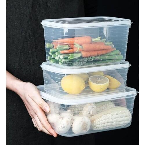 Home Stroage Kitchen Sealed Food Storage Box Rectangular Transparent Large Container Preservation Boxes Food Organizer