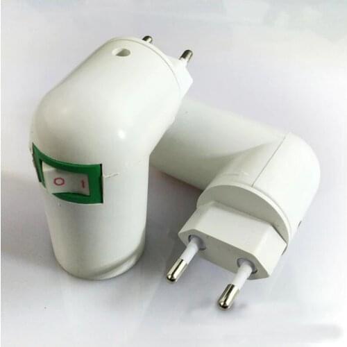 Europe standard E27 lamp base with switch 360 degree rotation EU lamp holder for night lighting 100pcs