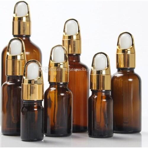 Amber Glass Dropper Bottles 5ML/10ML/15ML/20ML/30ML/50ML/100ML Essential Oil Package Bottle Aromatherapy Liquid Pipette Bottles