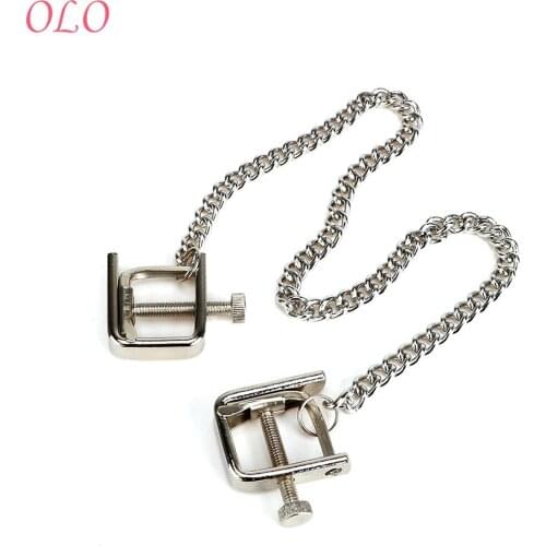 IKOKY Metal Chain Nipple Clamps Sex Toys for Couple Breast Clips Nipple Stimulator Erotic Toys Adult Games Stainless Steel