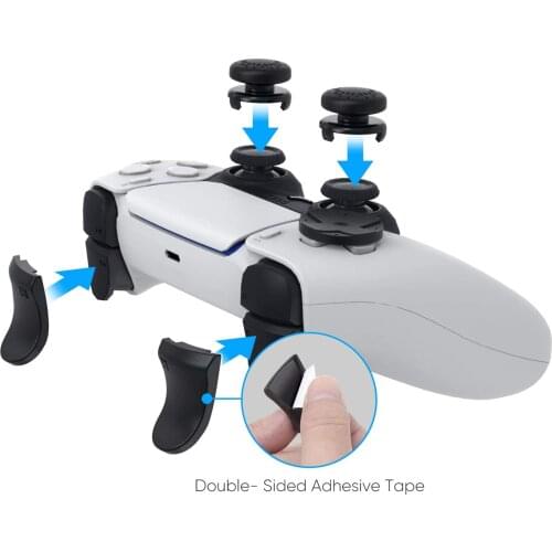 8 In 1 Thumb Stick Grip Key Caps Joystick Cover L2 R2 Trigger Extender For Sony Playstation 5 PS5 Electronic Machine Accessories