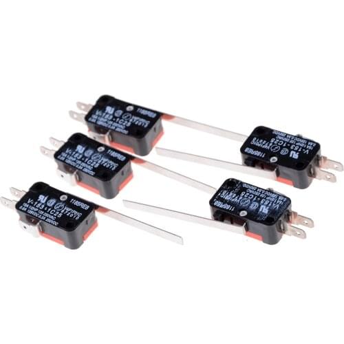 5pcs/lot V-153-1C25 Limit Switches Long Straight Hinge Lever Type SPDT Micro Switch For Electronic Measuring Appliance New