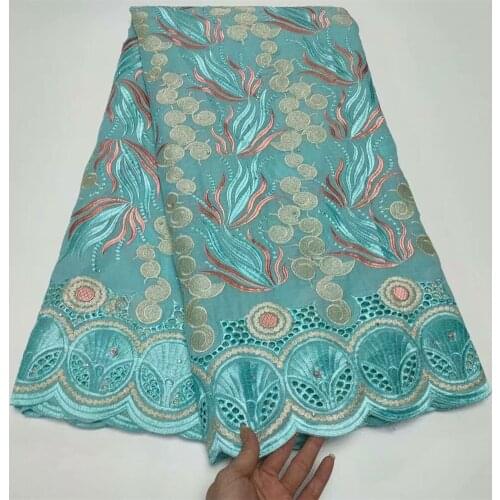Lace Fabric 2021 Latest With Stock Embroidery African Cotton Fabrics Voile Lace Popular Dubai Style For Party Dress