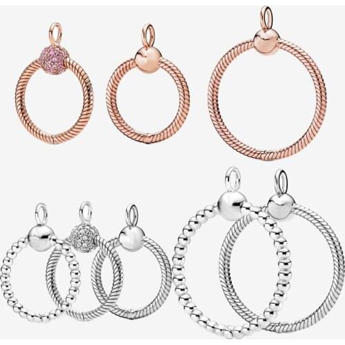 Hot Sale 925 Sterling Silver O Pendant fit Original European Necklace DIY Charm Jewelry