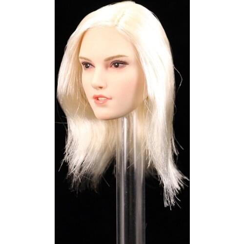 1/6 Scale European Female Beauty female Silver hair head carving Head Sculpt For 12'' Action Figure Body Accessories