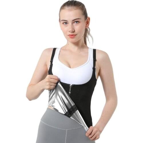 Women Sauna Shaper Vest Thermo Sweat Shapewear Tank Top Slimming Vest Waist Trainer Corset Gym Fitness Hot Workout Zipper Shirt