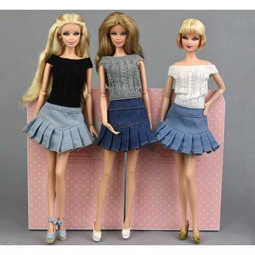 Fashion Doll Clothes Denim Skirt for Barbie Supermodel Dolls