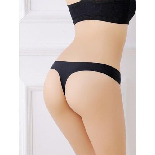 Fashion Woman Underwear Sexy Slim Breathable T-back G-string Thong Ultra-thin Nylon Ice Silk Briefs Seamless Low-waist Panties