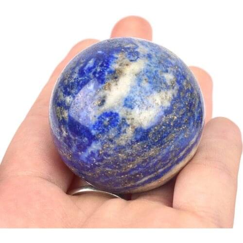 MOKAGY Natural Gemstone Lapis Lazuli Sphere Blue Healing Crystal Ball 40mm-50mm 1PC