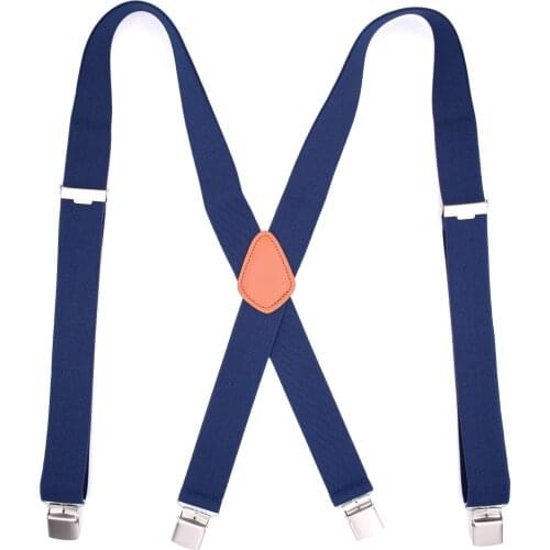Mens Heavy Duty Suspenders with Strong Clips Adjustable Elastic X Back Braces for Men Vintage Bretelle Bretels Tirantes Hombre