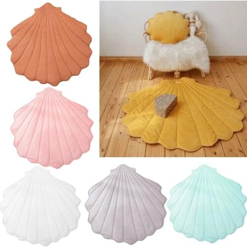 Soft Baby Carpet Newborn Cotton Crawling Blanket Shell Shape Infant Toddler Activity Gym Mat Kids Play Mats Bedroom Floor Rugs