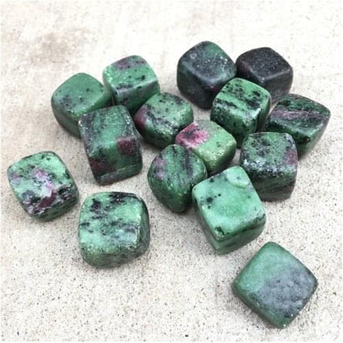 Natural green quartz tumbled ruby zosite cube stone crystals healing for spiritual
