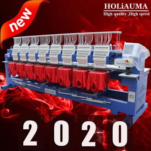 Newest 400*450mm computerized embroidery machine 15 needles 8 head industrial embroidery machine for cap/tshirt/flat/3d/sequin