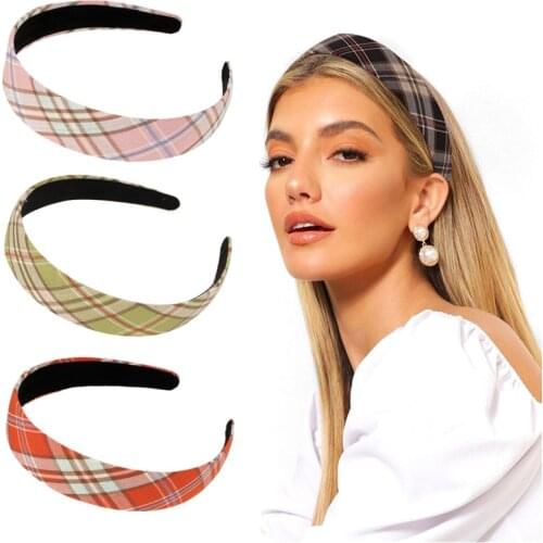 2021 New Fashion Color Plaid Headbands Women Girls Solid Hair Bands Women Headband Hair Accessories Headwear резинки для волос