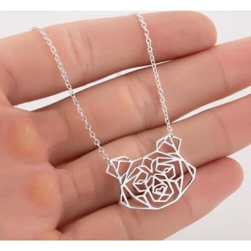 Oly2u Collier Femme Lovely Stainless Steel French Bull Dog Puppy Necklaces Pendants for Women Children Birthday Gifts