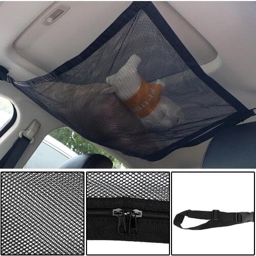 Adjustable Net Bag Car Ceiling Storage Net Pocket Car Storage Net Interior Accessories Sundries Storage Bag Universal