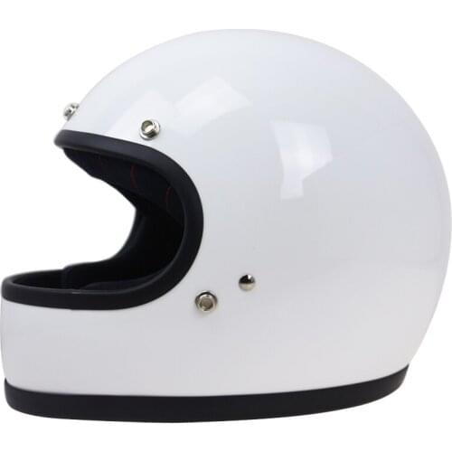 David-2 design vintage helmet Pure handmade full face helmet with 3 pink buckle DOT ECE Approved