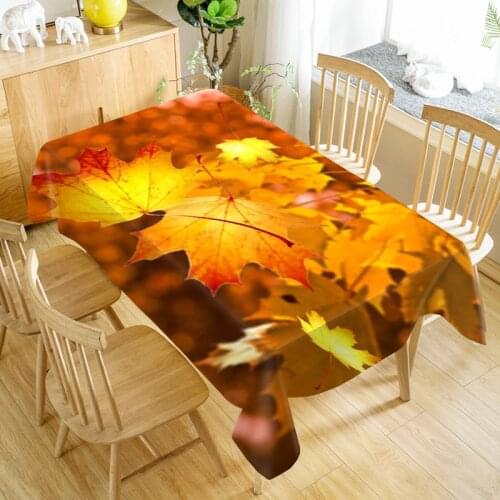 Maple Leaf Tablecloth Dustproof Dinner Table Cloth Rectangular Wedding Decoration Table Cover Home Textiles