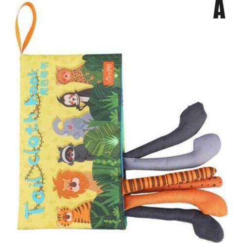 Cartoon Animal Tails Cloth Book Soft Activity Early Educational Toys for Baby Infants Toddlers M09