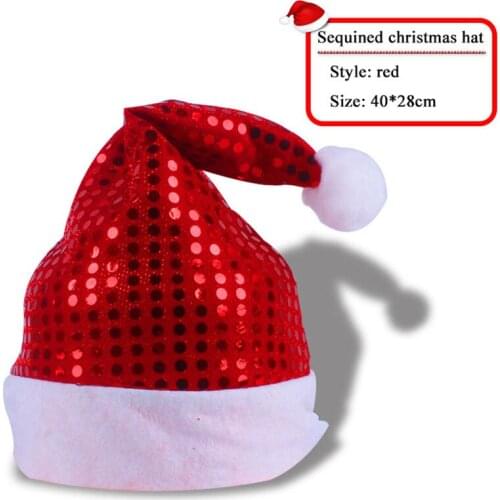 Bright Cloth Stars Pattern Santa Hats for Christmas Decorations Gifts Snowman Decor Child Christmas Hats Party Decor