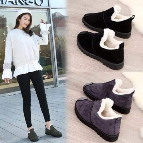 Shoes Women Autumn/winter New Style Cotton Shoes, Womens Warmth and Velvet Korean Casual Shoes, One-step Fashion Plus Size