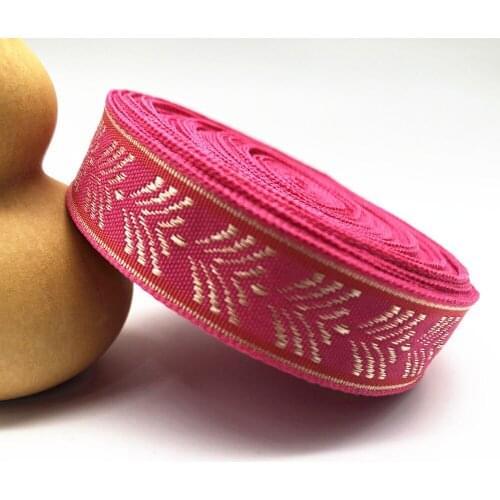 10Yards 16mm 5/8"DIY Scrapbooking Diary Decoration Supply Pink Jacquard Ribbon Handmade Sewing Clothing Materials Woven Ribbon