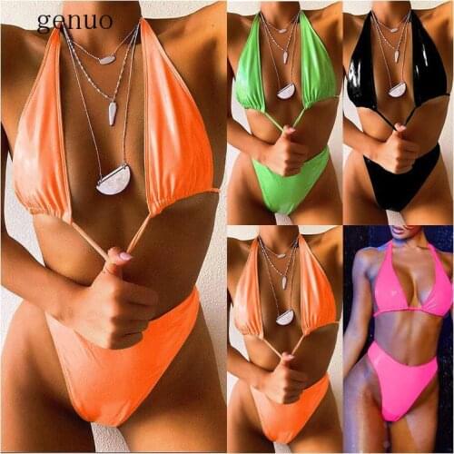 2piece Set Women Sexy Bra And Shorts 2020 Summer Cotton Blend Splicing Sexy Super Swimsuit Bikini Suits Set Ladies Suit Twinset