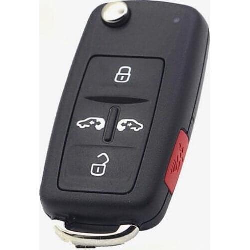 4+1 Buttons Replacement Flip Folding Remote Key Shell Case For VW Sharan Multivan Fob Key Cover